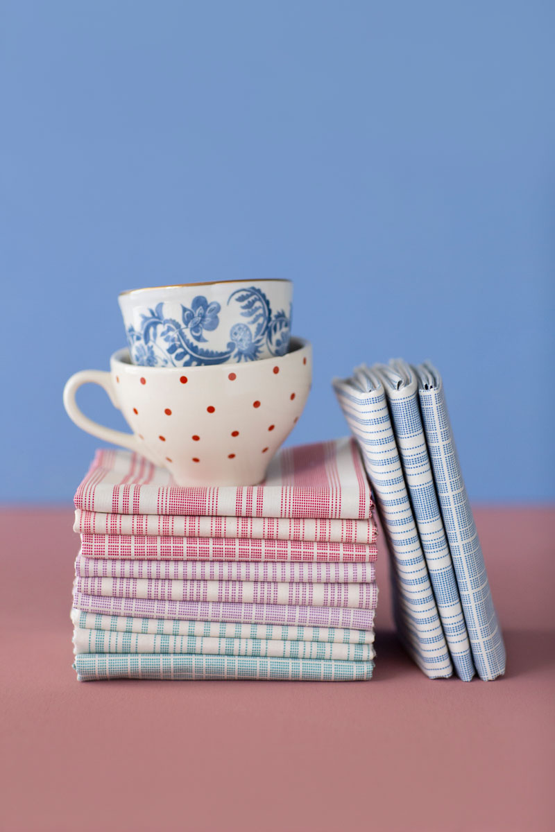 Teal and White Gingham Tea Towels  The Stripes Company United States