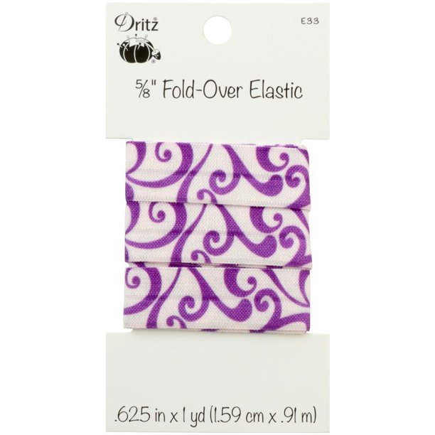 Dritz Elastic Fold Over 1 White
