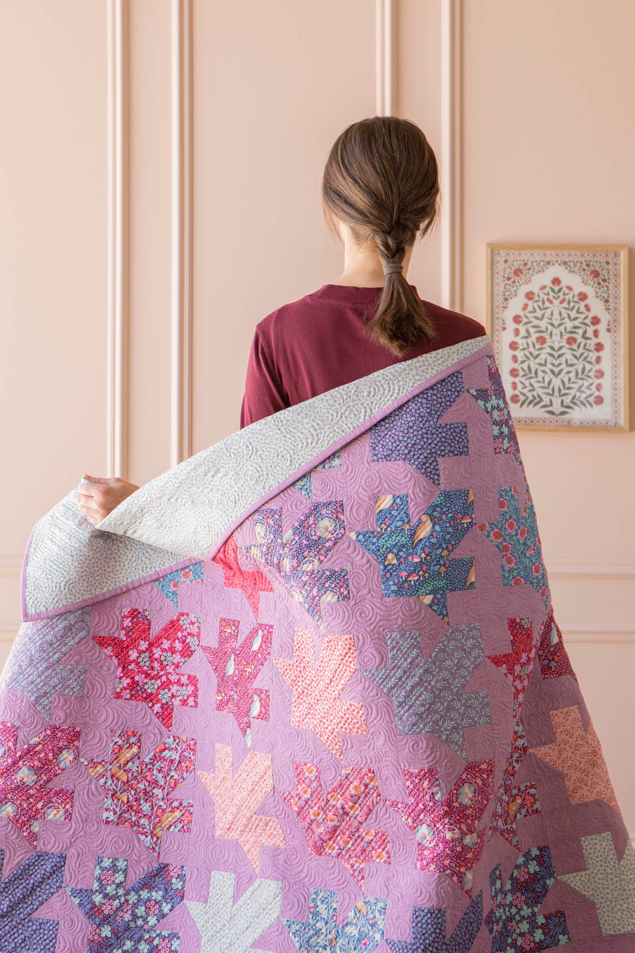 Tilda Hibernation Maple Leaf Quilt Kit in Plum 66